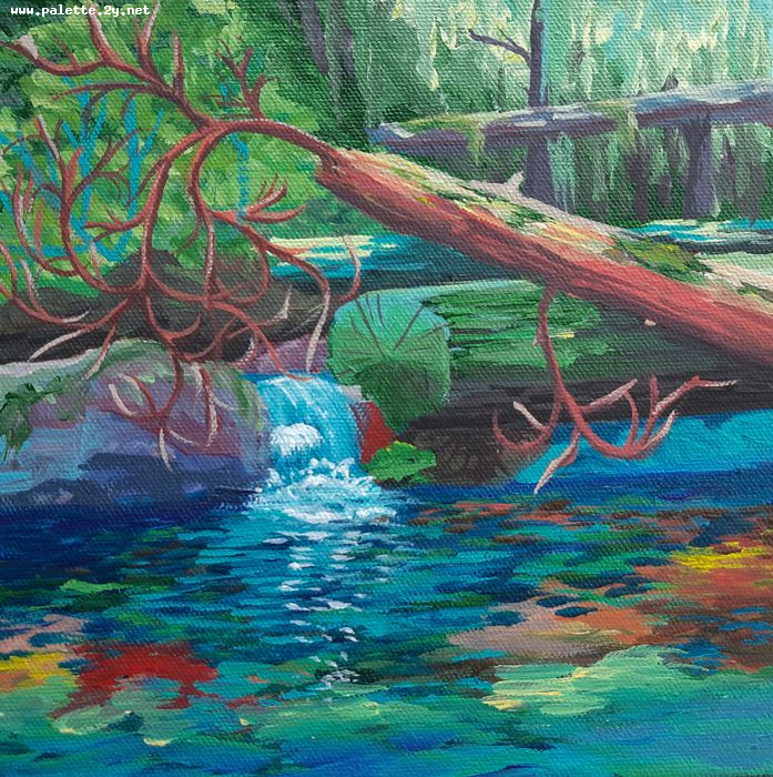 Art Studio PALETTE. Eva Kapytskaya Picture. Canvas Acrylic Landscape Nature 