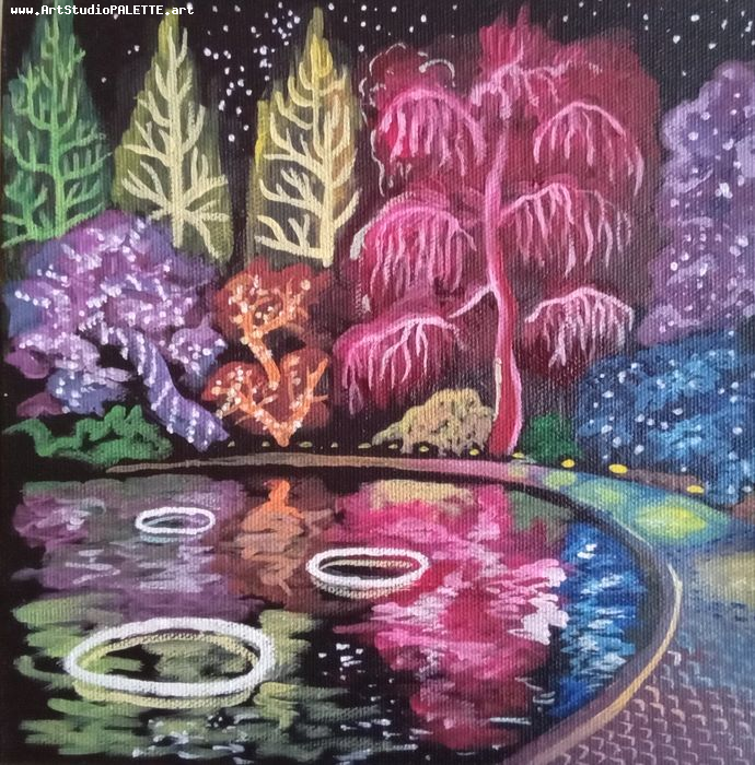 Art Studio PALETTE. Eva Kapytskaya Picture. Canvas Acrylic Landscape Nature 