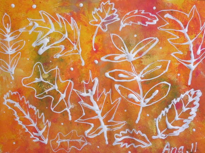 Art Studio PALETTE. Ana Visnjic Picture.  Tempera Plants Leaves 