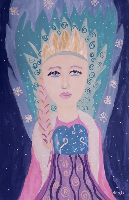 Art Studio PALETTE. Ana Visnjic Picture.  Tempera Fantasy Snowqueen 