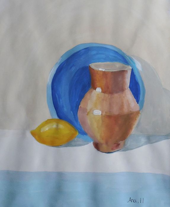 Art Studio PALETTE. Ana Visnjic Picture.  Tempera Still Life Still Life 