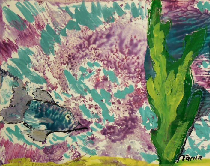 Art Studio PALETTE. Tanya Rubinova Picture.  Wax Animals Fish 