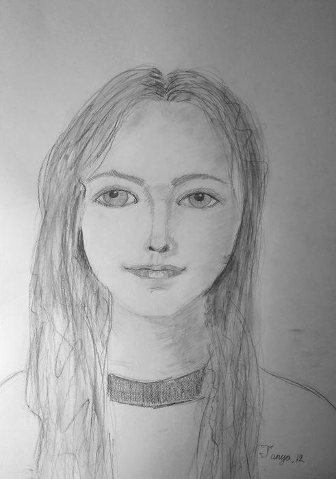 Art Studio PALETTE. Tanya Rubinova Picture.  Pencil People Selfportrait 