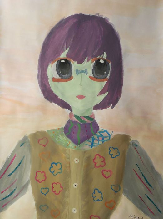 Art Studio PALETTE. Olivia Davidson Picture.  Tempera People Portrait 