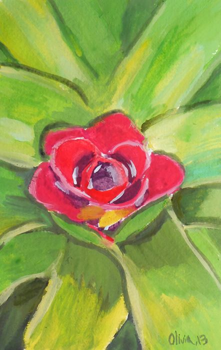 Art Studio PALETTE. Olivia Davidson Picture.  Tempera Plants Flowers 