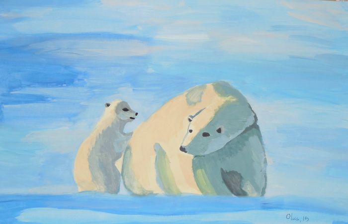 Art Studio PALETTE. Olivia Davidson Picture.  Tempera Animals Mix 