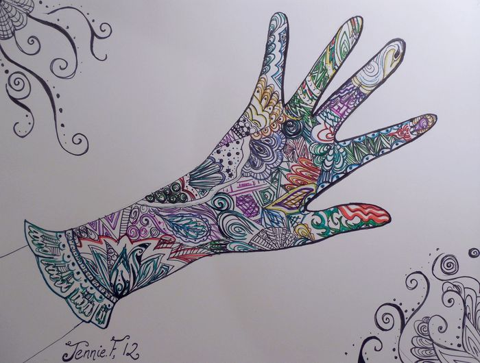 Art Studio PALETTE. Jennie Fang Picture.  Ink Fantasy Zentangle 