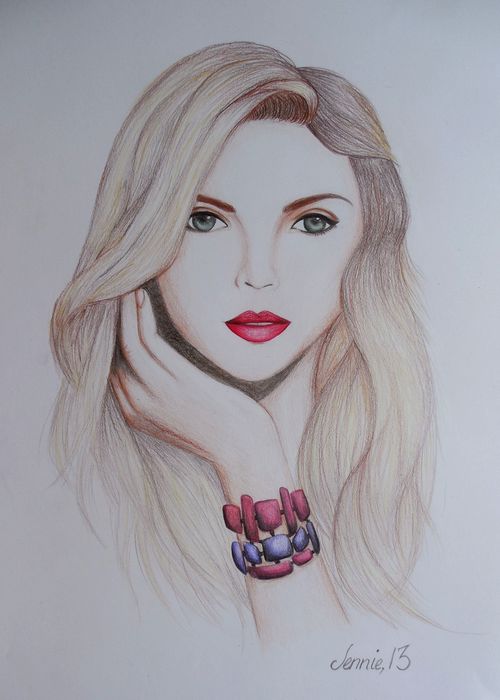 Art Studio PALETTE. Jennie Fang Picture.  Coloured Pencil People Portrait 