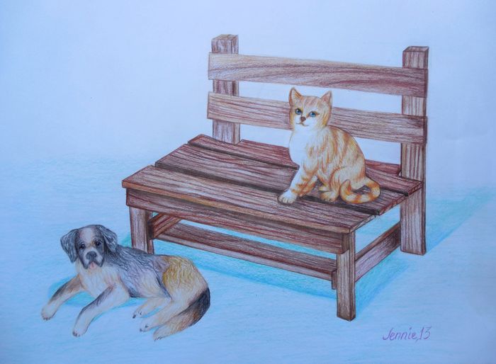 Art Studio PALETTE. Jennie Fang Picture.  Coloured Pencil Animals Mix 