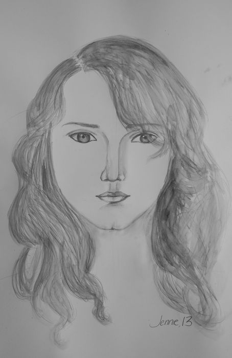 Art Studio PALETTE. Jennie Fang Picture.  Pencil People Portrait 