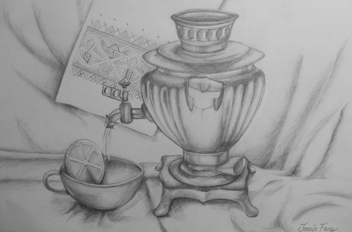 Art Studio PALETTE. Jennie Fang Picture.  Pencil Still Life Still Life 