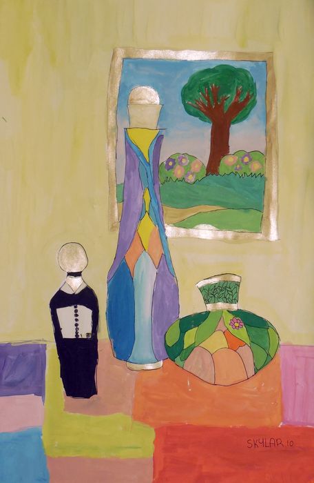 Art Studio PALETTE. Skylar Langille Picture.   Still Life Bottles 