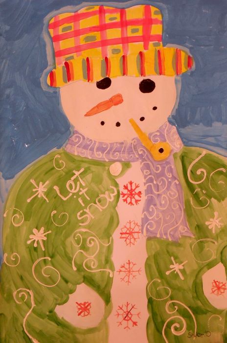 Art Studio PALETTE. Skylar Langille Picture.  Tempera Holidays Christmas 