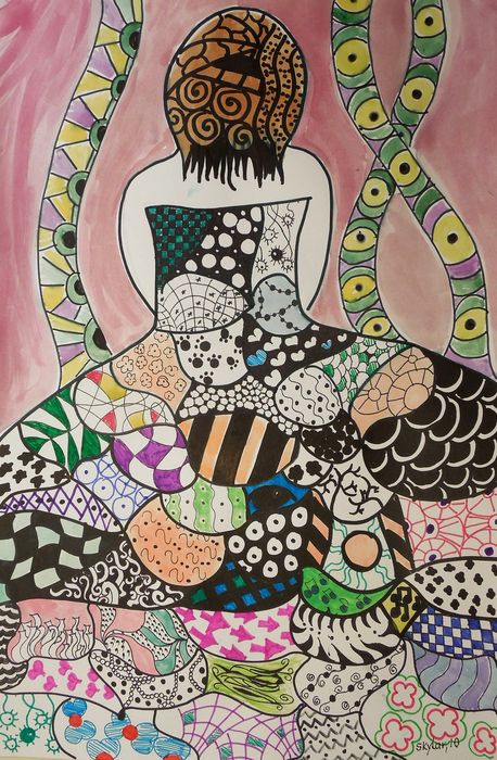Art Studio PALETTE. Skylar Langille Picture.   Fantasy Zentangle 