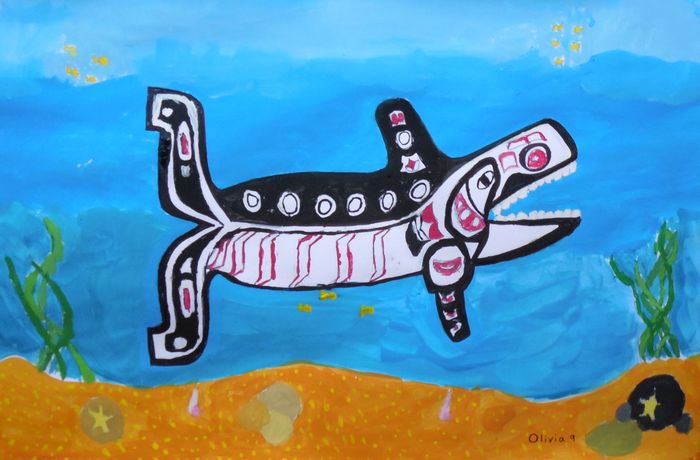 Art Studio PALETTE. Olivia Matvejeva Picture.  Tempera Inspired by Indian Art 