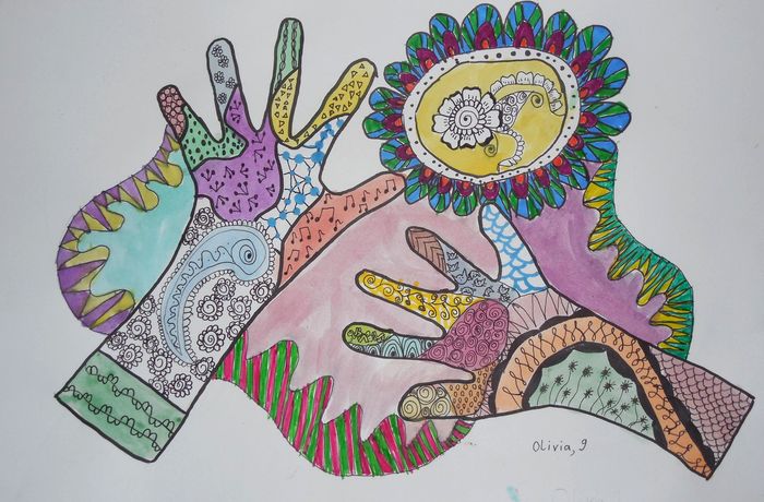 Art Studio PALETTE. Olivia Matvejeva Picture.  Watercolour, Ink Fantasy Zentangle 