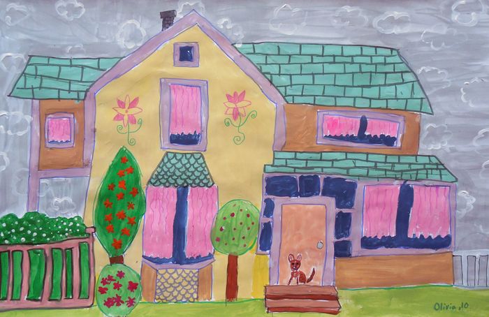 Art Studio PALETTE. Olivia Matvejeva Picture.   Landscape Houses 