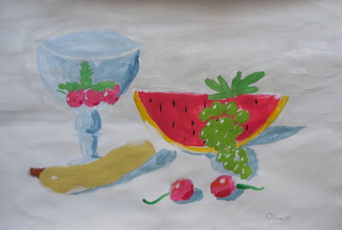 Art Studio PALETTE. Olivia Matvejeva Picture.  Tempera Still Life Still Life 