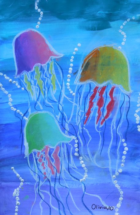 Art Studio PALETTE. Olivia Matvejeva Picture.  Mixed Media Animals Fish 