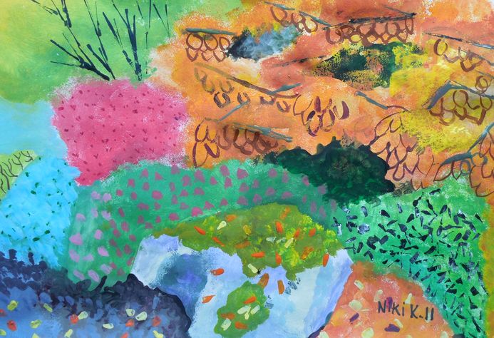 Art Studio PALETTE. Niki Karimali Picture.  Tempera Fantasy Abstract 