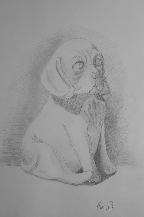 Art Studio PALETTE. Niki Karimali Picture.  Pencil Animals Dogs 