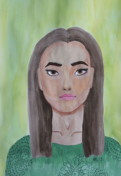 Art Studio PALETTE. Niki Karimali Picture.  Tempera People Portrait 