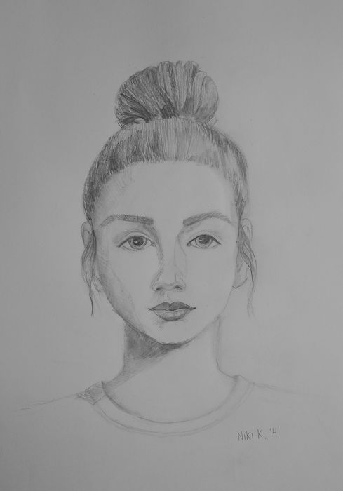 Art Studio PALETTE. Niki Karimali Picture.  Pencil People Selfportrait 