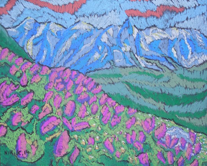 Art Studio PALETTE. Niki Karimali Picture.  Pastel Landscape Nature 