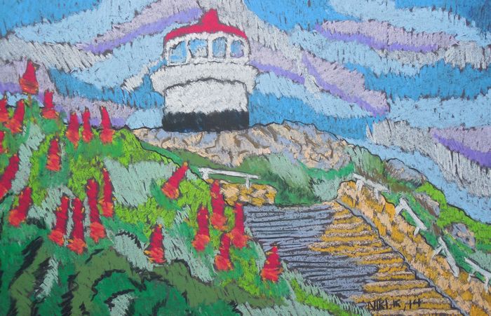 Art Studio PALETTE. Niki Karimali Picture.  Pastel Landscape Nature 