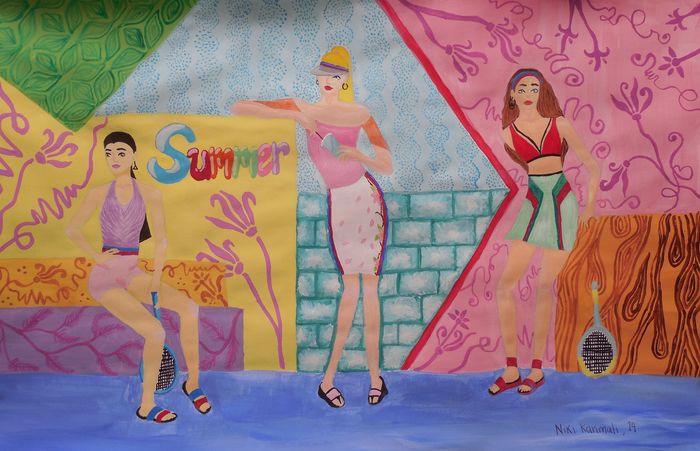 Art Studio PALETTE. Niki Karimali Picture.  Tempera Design Clothes 