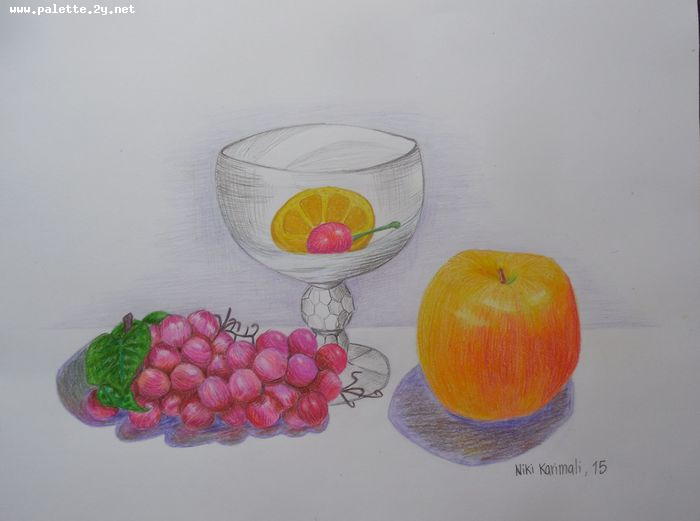 Art Studio PALETTE. Niki Karimali Picture.  Coloured Pencil Still Life Still Life 