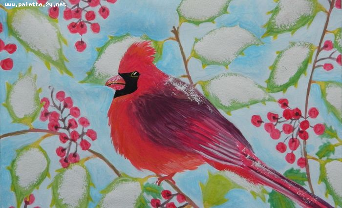 Art Studio PALETTE. Niki Karimali Picture.  Tempera Animals Birds 