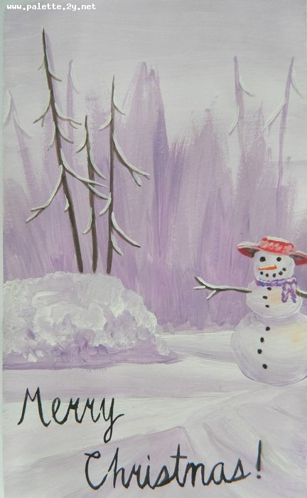 Art Studio PALETTE. Niki Karimali Picture. Greeting Card Tempera Holidays Christmas 