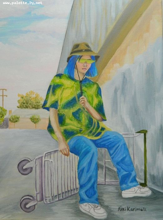 Art Studio PALETTE. Niki Karimali Picture. Canvas Acrylic People People 