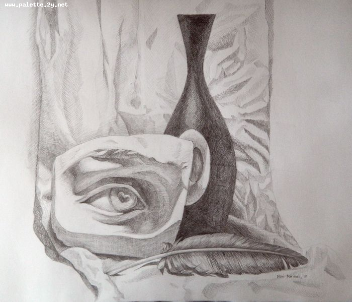 Art Studio PALETTE. Niki Karimali Picture.  Pencil Still Life Still Life 