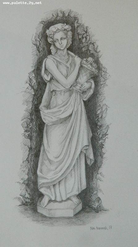 Art Studio PALETTE. Niki Karimali Picture.  Pencil People Plaster Cast 