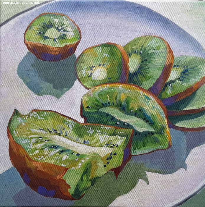 Art Studio PALETTE. Niki Karimali Picture. Canvas Acrylic Still Life Fruits & Vegi 