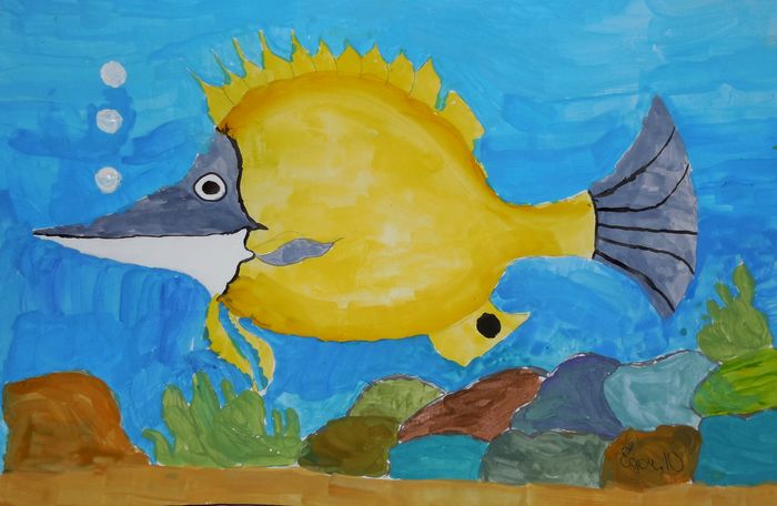 Art Studio PALETTE. Egor Kit Picture.  Tempera Animals Fish 