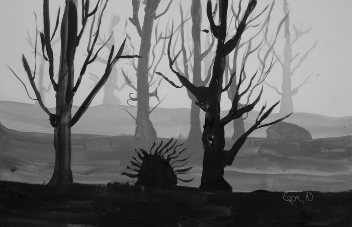 Art Studio PALETTE. Egor Kit Picture.  Tempera Landscape Trees 