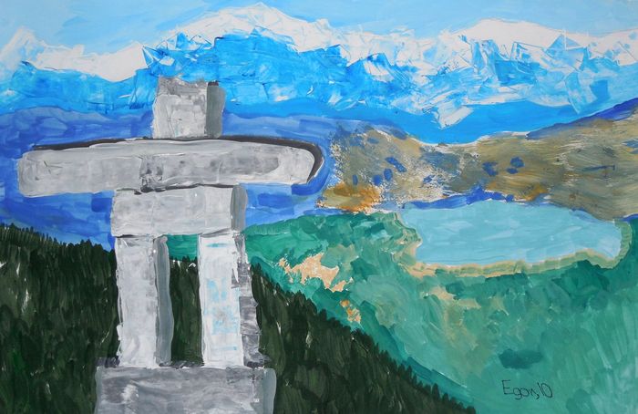 Art Studio PALETTE. Egor Kit Picture.  Tempera Landscape Vancouver BC 