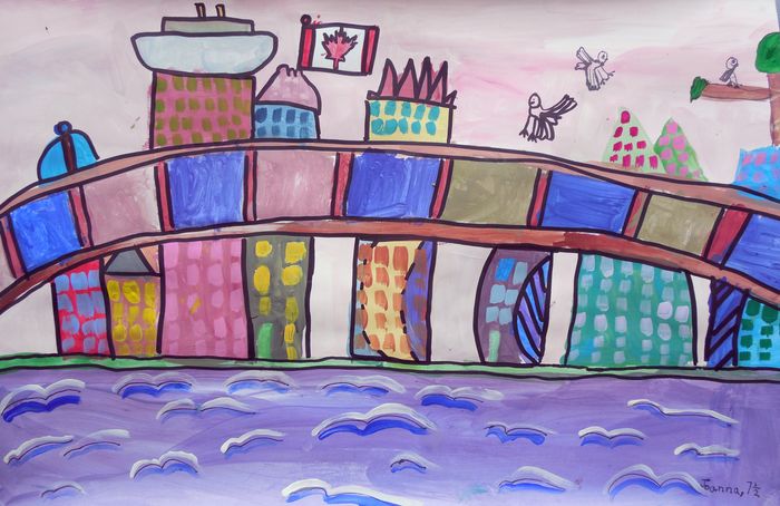 Art Studio PALETTE. Joanna Cai Picture.  Marker, Tempera Landscape Vancouver BC 