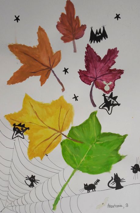 Art Studio PALETTE. Anastasia Adamchuk Picture.  Marker, Tempera Holidays Halloween 