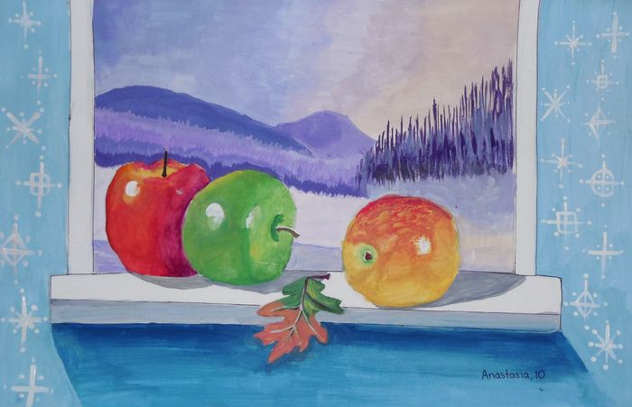 Art Studio PALETTE. Anastasia Adamchuk Picture.  Tempera Still Life Still Life 