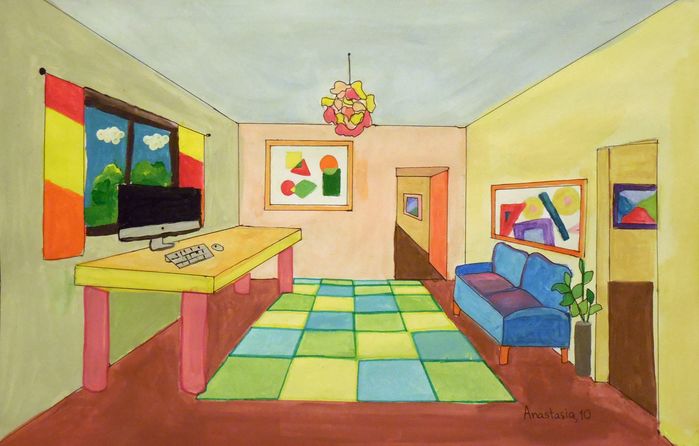Art Studio PALETTE. Anastasia Adamchuk Picture.  Marker, Tempera Design Interior 
