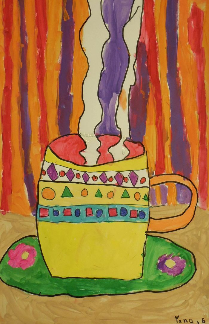 Art Studio PALETTE. Yana Biletska Picture.  Marker, Tempera Design Dishes 