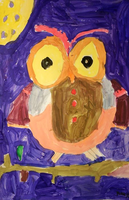 Art Studio PALETTE. Yana Biletska Picture.  Tempera Animals Birds 