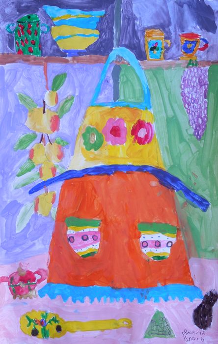 Art Studio PALETTE. Yana Biletska Picture.  Tempera Design Clothes 