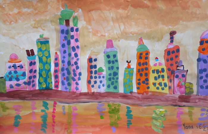 Art Studio PALETTE. Yana Biletska Picture.  Tempera Landscape Vancouver BC 