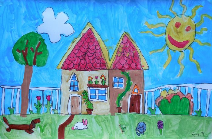 Art Studio PALETTE. Yana Biletska Picture.   Landscape Houses 