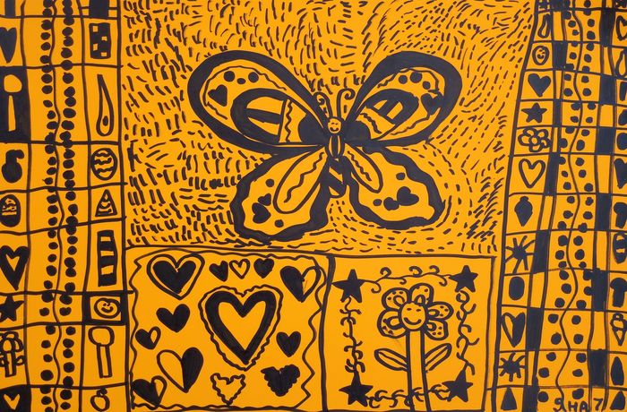 Art Studio PALETTE. Yana Biletska Picture.  Marker Animals Butterfly 